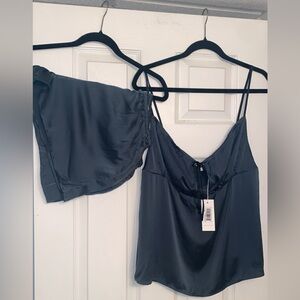 SKIN Peruvian Silk Pajama Set in Spruce. Size 3. MSRP 400$